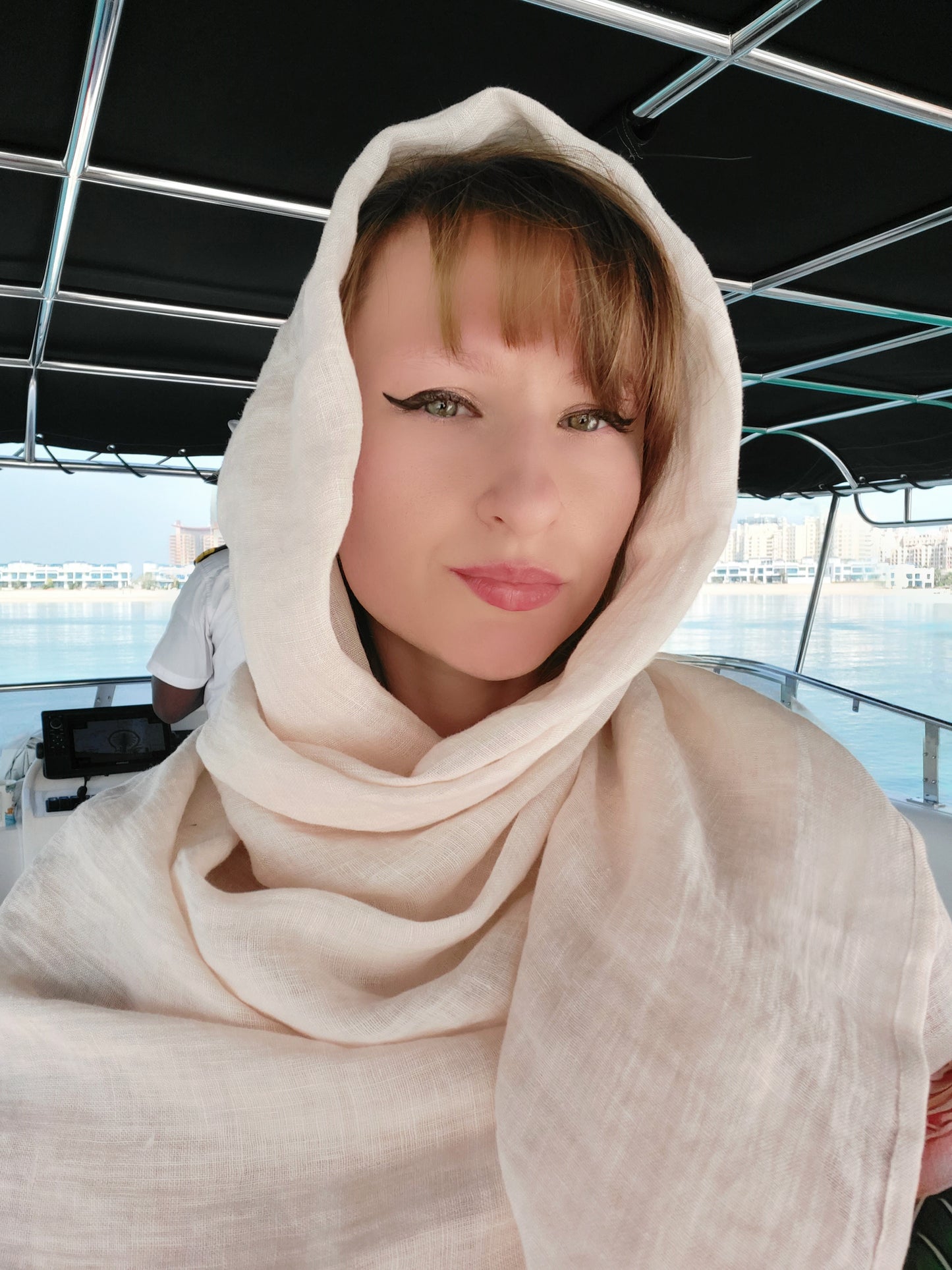Cream Linen Scarf – Lightweight Softened Wrap for Men & Women