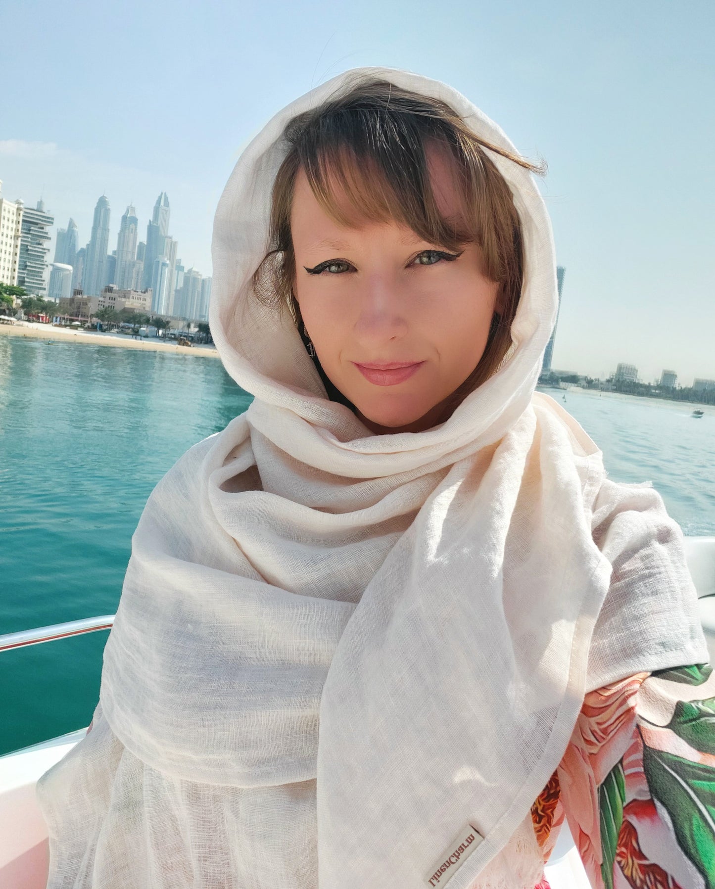 Cream Linen Scarf – Lightweight Softened Wrap for Men & Women