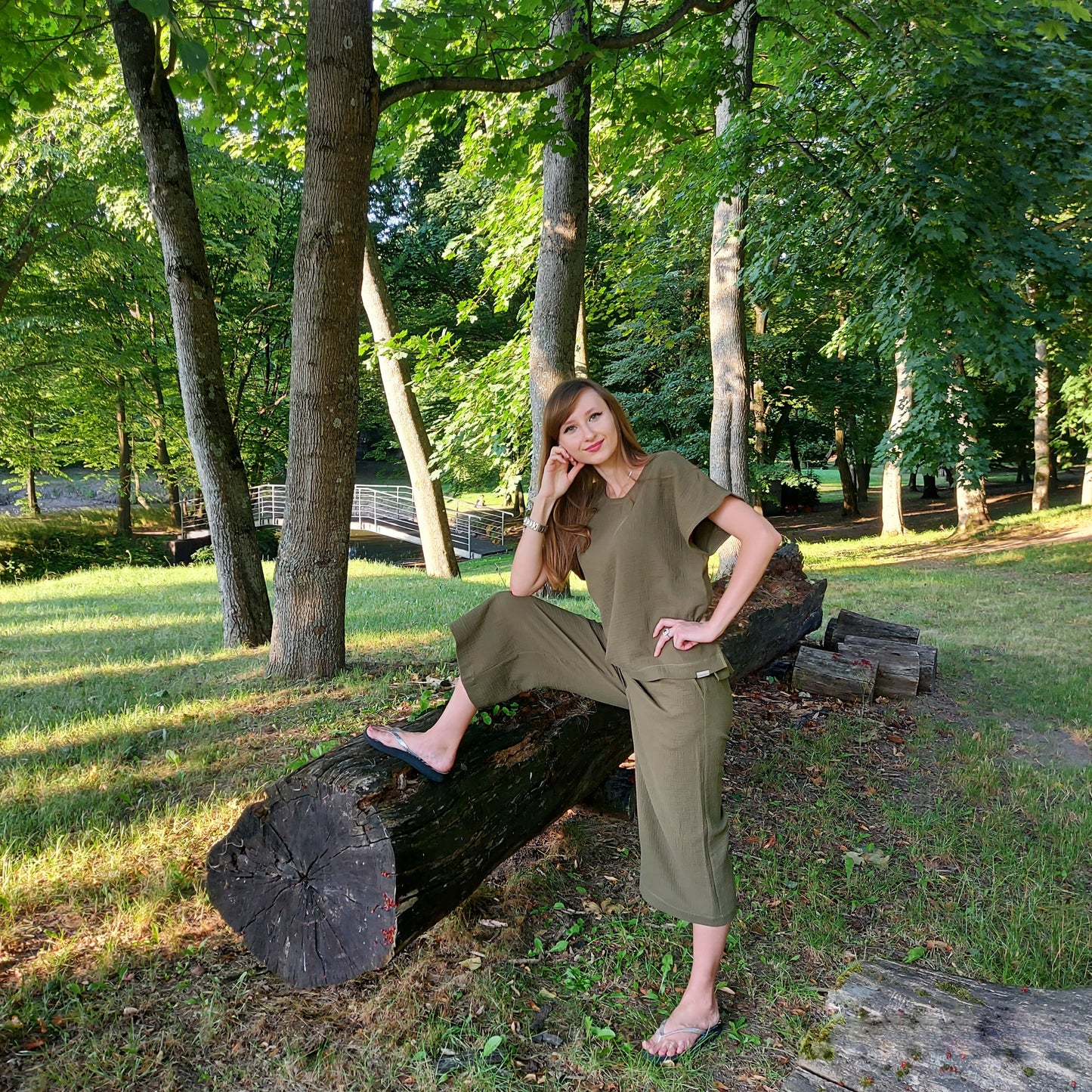 Cotton muslin top and capris set,Woman set S-XL, Casual home and beach wear