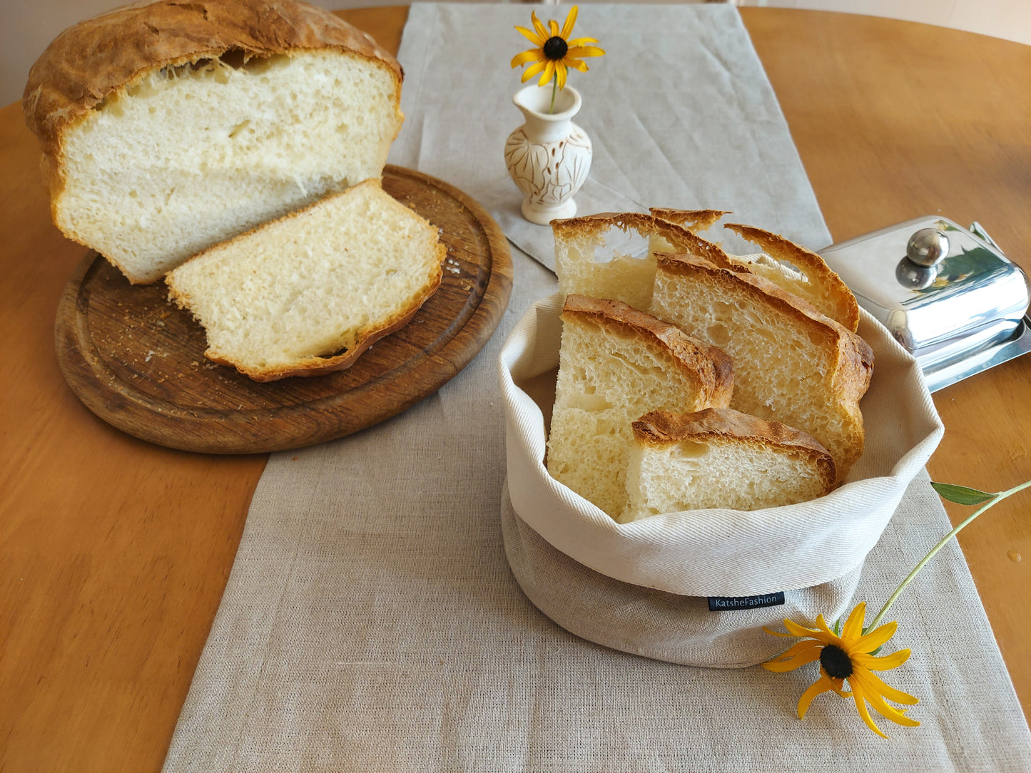 Bread bag, Natural linen bread basket, Linen bowl, Linen bag for sweets, Bag for bakery