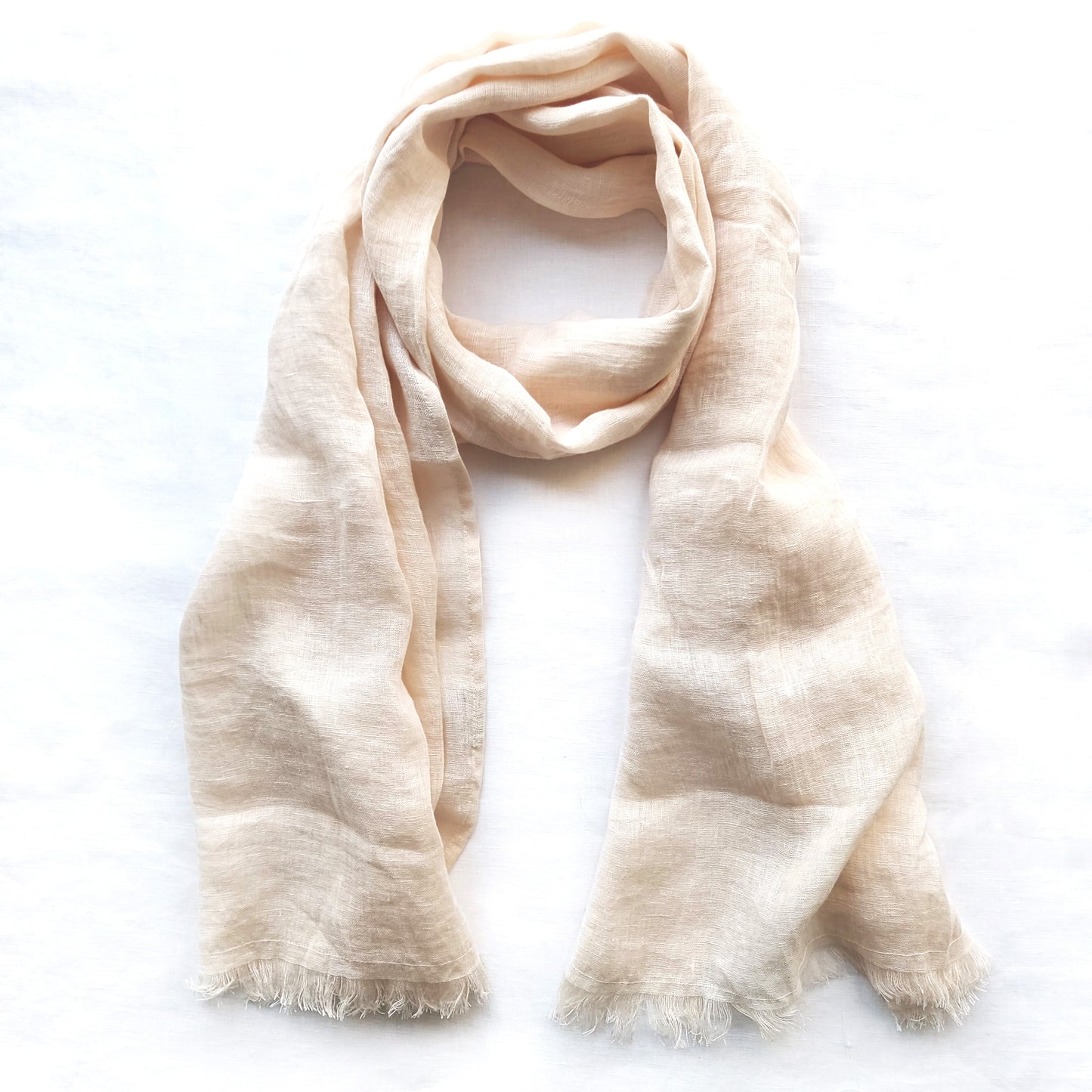 Cream Linen Scarf – Lightweight Softened Wrap for Men & Women