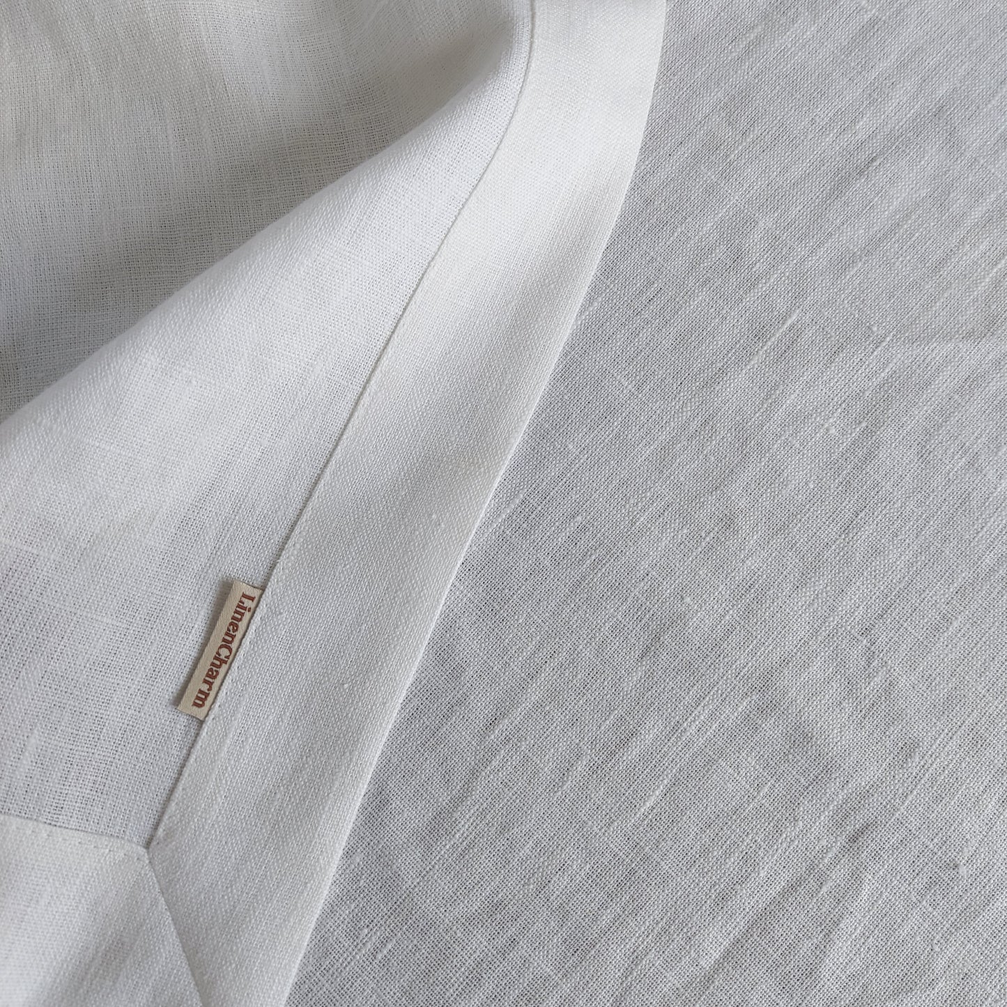 Natural Linen Tablecloth, Stonewashed Linen Tablecloth, 205g/m2 White