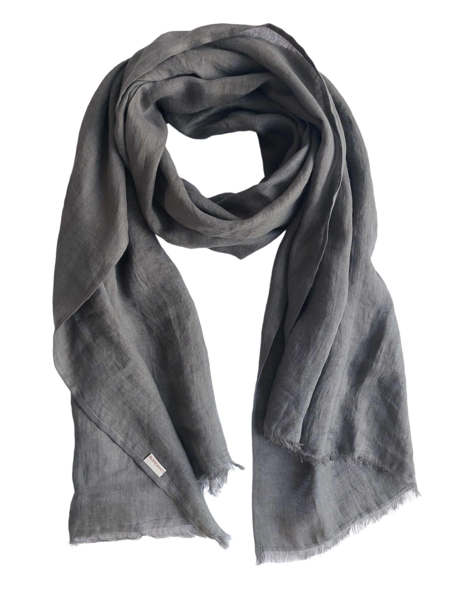 Anthracite Linen Scarf – Lightweight Pure Linen Wrap for Men & Women