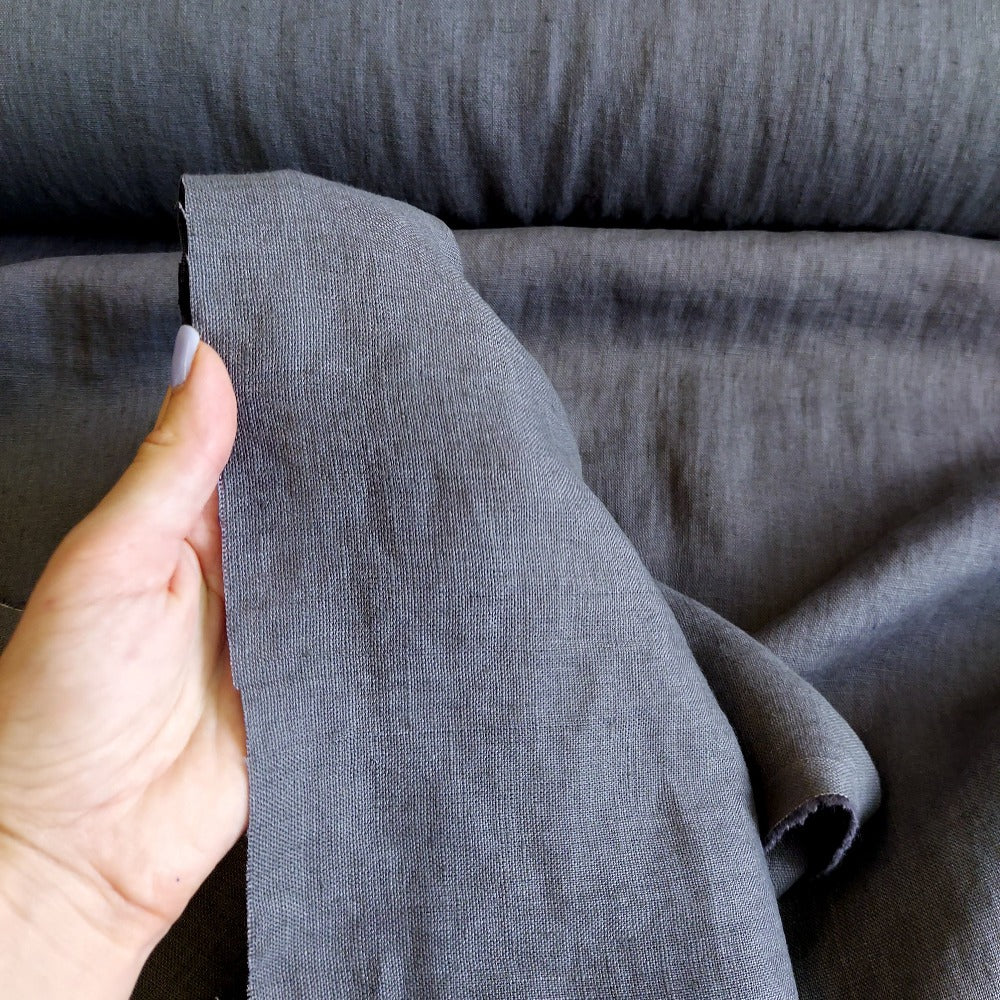 Linen fabric, grey linen fabric, medium weight