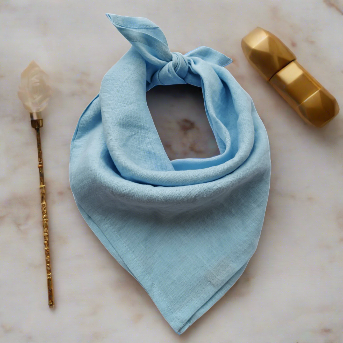 Linen Bandana (60 × 60 cm / 23 × 23″) – Headscarf, Headband & Neckerchief | LinenCharm