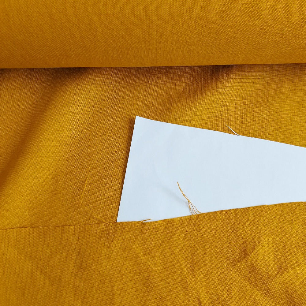 Linen Fabric Stonewashed, Soft Linen Fabric, 205g/m2, 145cm/57", Mustard Linen