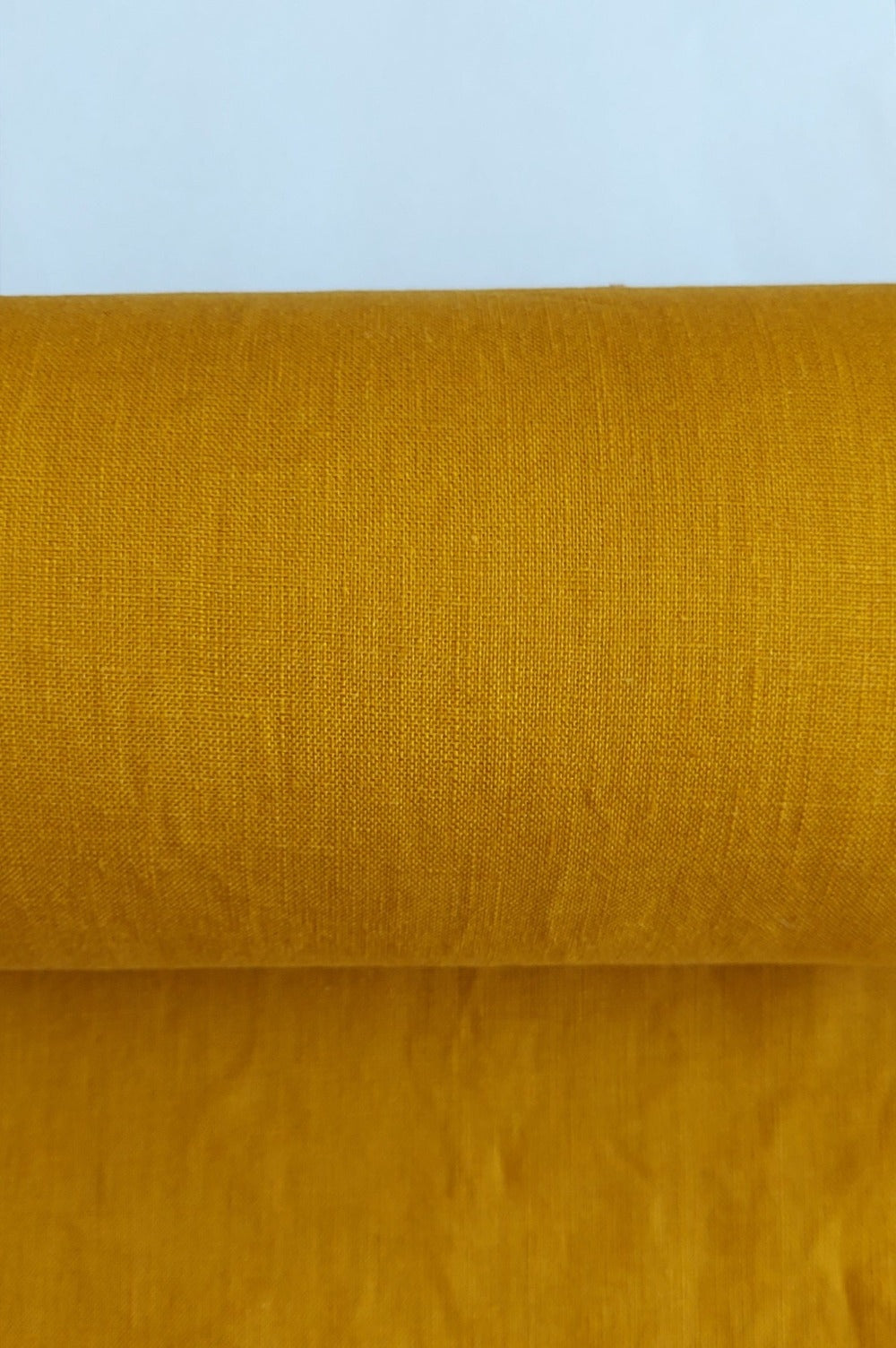 Linen Fabric Stonewashed, Soft Linen Fabric, 205g/m2, 145cm/57", Mustard Linen