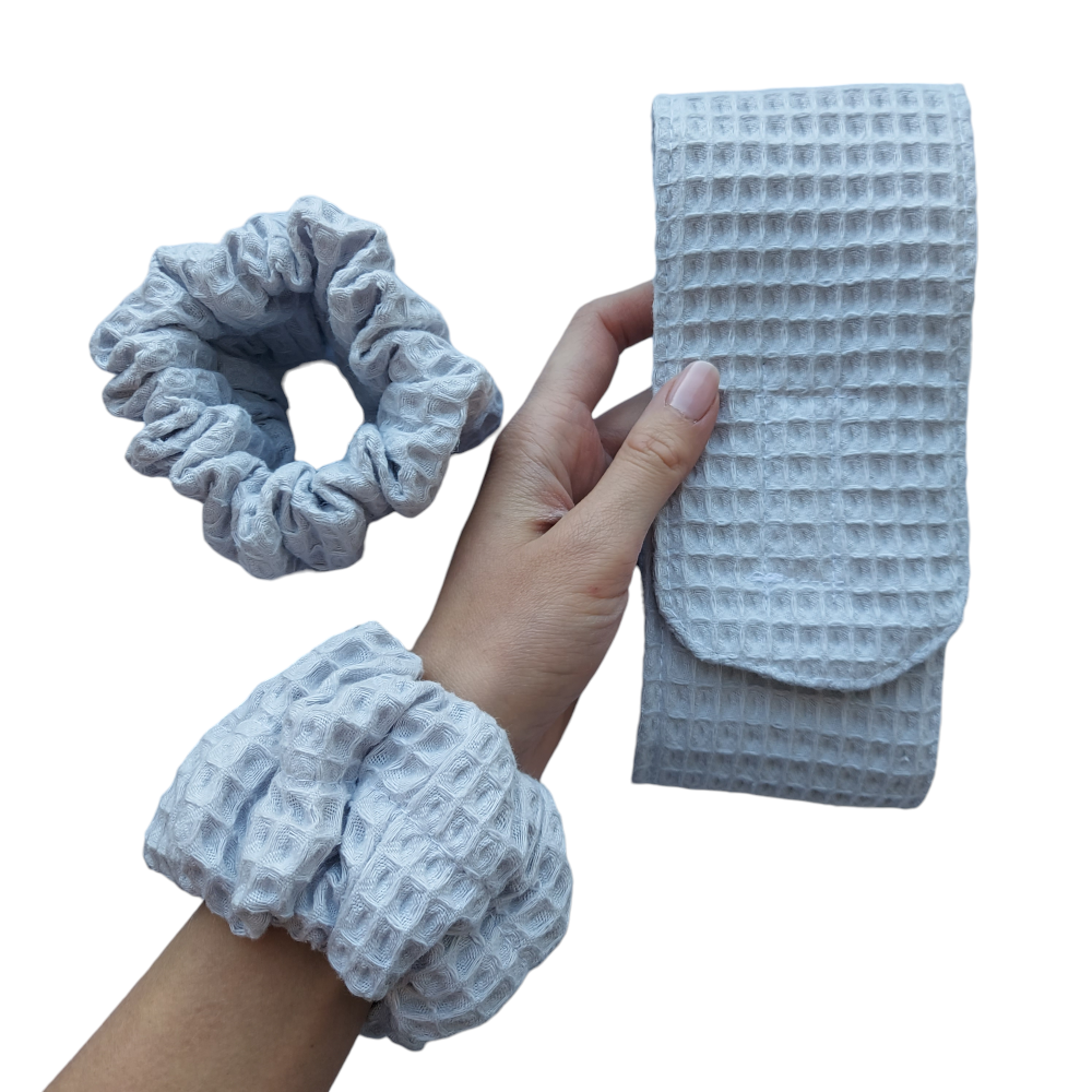 Spa Headband and Spa Bracelets, Beauty Headband, Makeup Headband, Skincare Headband, Face Wash Headband, Wash Bracelets Set