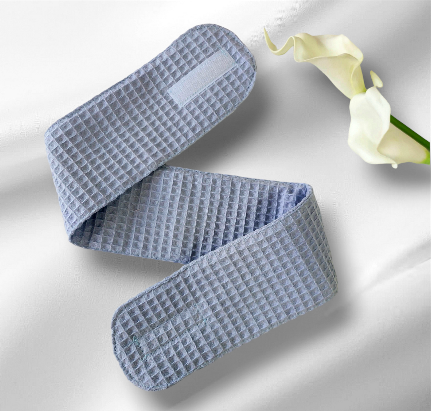 30 SET DARK MINT Spa Cotton Headband – Adjustable Velcro | Dark mint + White logo