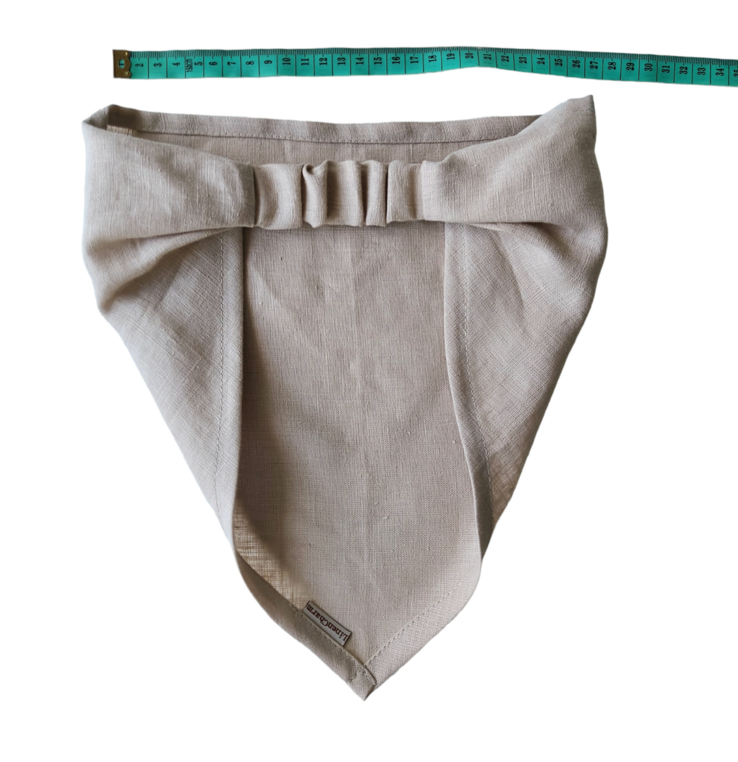 Linen Bandana with Elastic – Handmade Linen Head Scarf & Hair Wrap