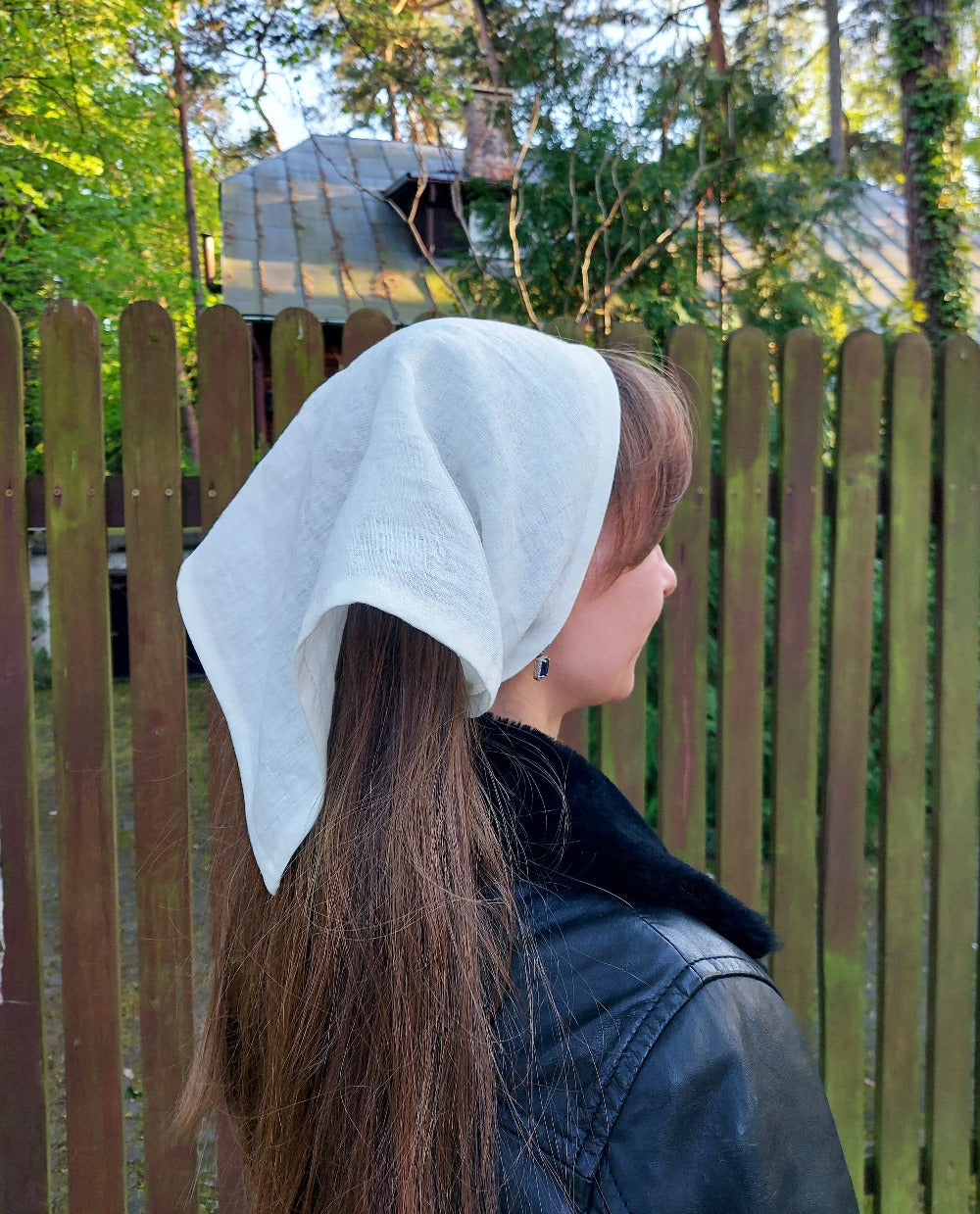 Linen bandana, bandana, head scarf, linen scarf