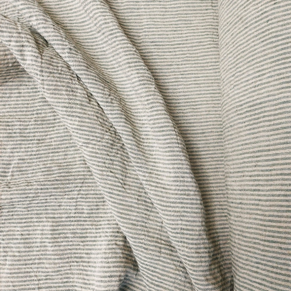 Linen Fabric Stonewashed, Soft Linen Fabric, 210g/m2, 145cm/57", Striped Green 50x145 cm / 20 x 57" Linen Fabric Stonewashed, Soft Linen Fabric, 210g/m2, 145cm/57", Striped Green 50x145 cm / 20 x 57"