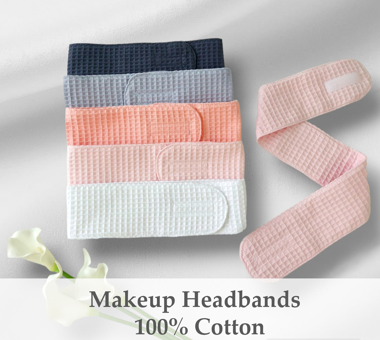 Spa Cotton Headband – Adjustable Velcro | Multiple Colors