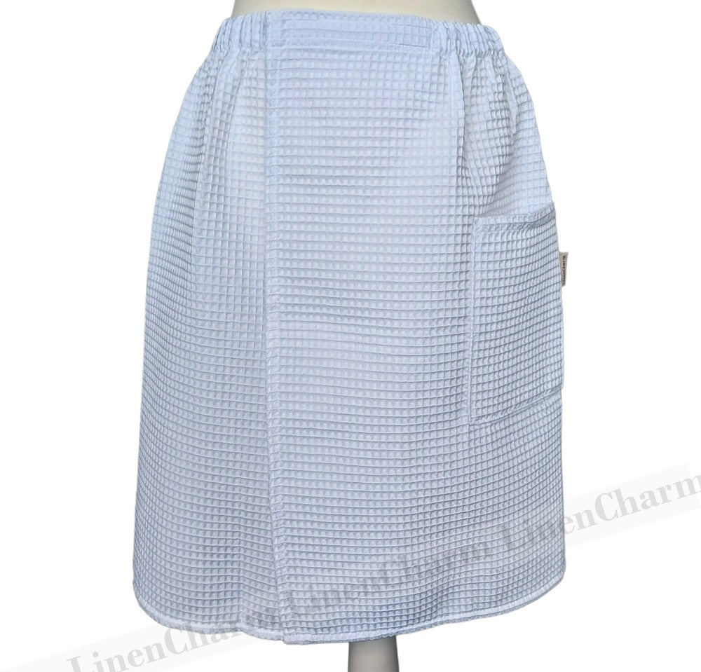 Spa Towel Wrap XS-6XL for Men, Bath Towel Spa Pool Sauna Towel Kilt Wrap, White