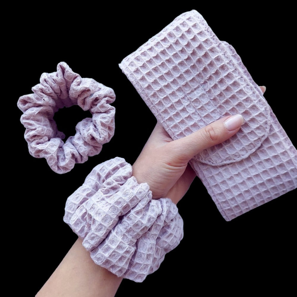 Spa Headband and Spa Bracelets, Beauty Headband, Makeup Headband, Skincare Headband, Face Wash Headband, Wash Bracelets Set