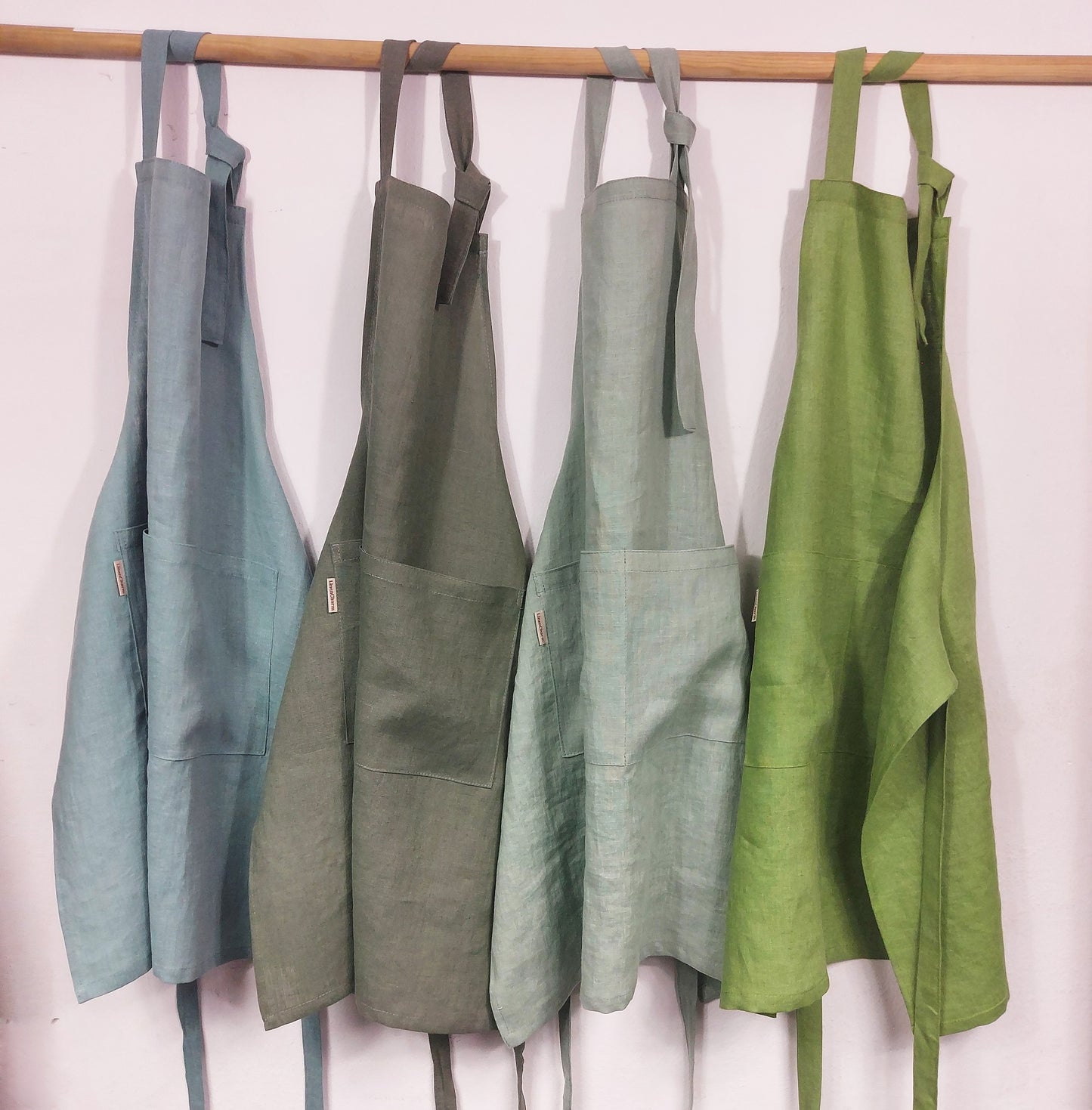Kitchen apron, Linen apron, Apron with pockets, Cooking apron