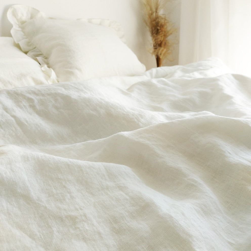 Linen bedding set, linen pillow cover, pillow cover with buttons