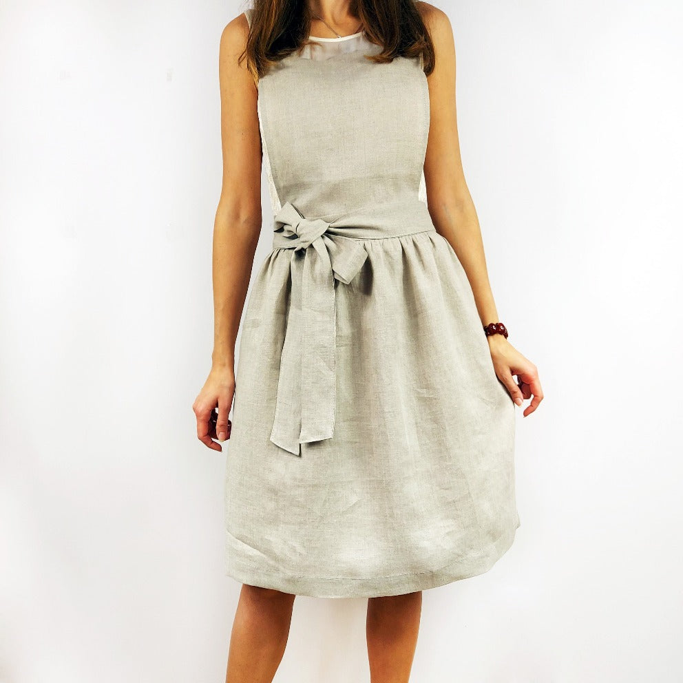 Linen pinafore apron, linen vintage apron, kitchen apron