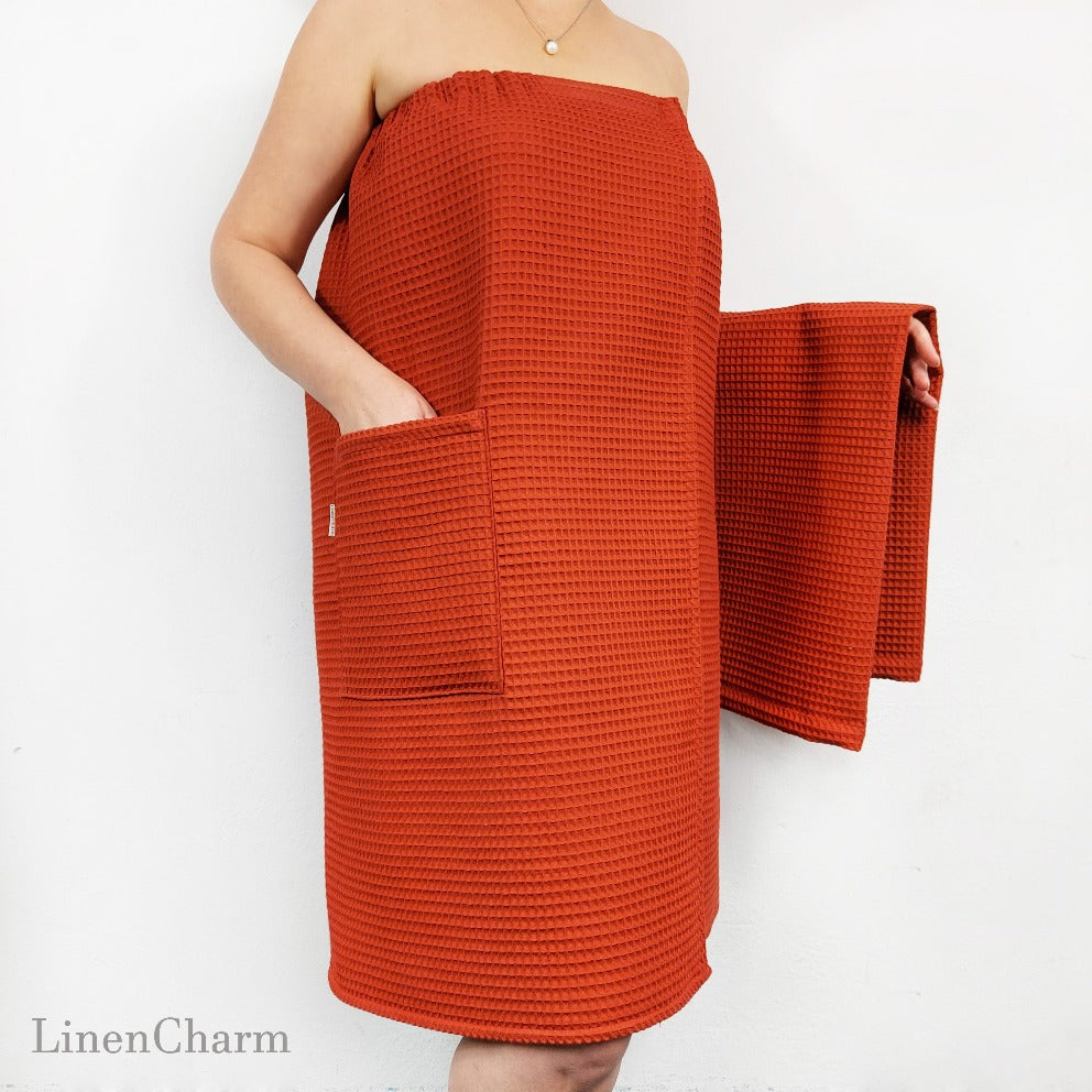 Sauna Set Wrap Towel, Towel Wrap for Women, Bath towel, Waffle weave , Gift for Her