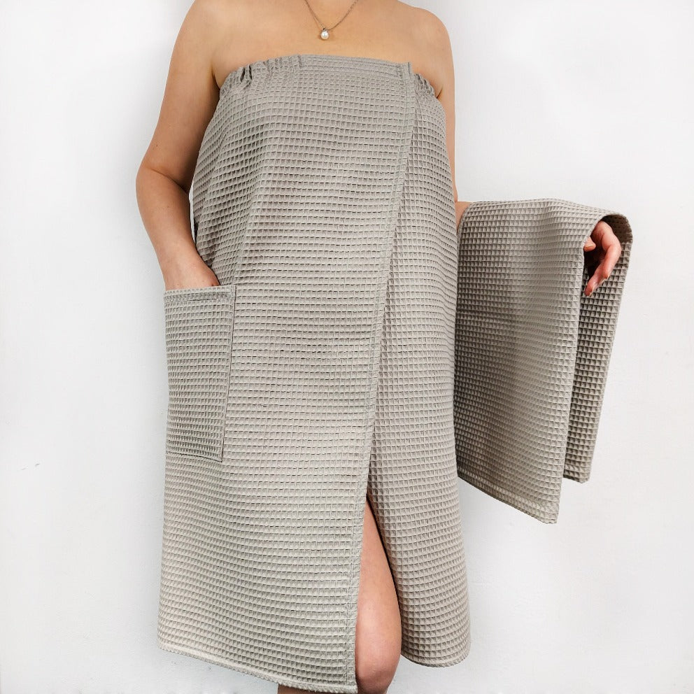 Sauna Set Wrap Towel, Towel Wrap for Women, Bath towel, Waffle weave , Gift for Her