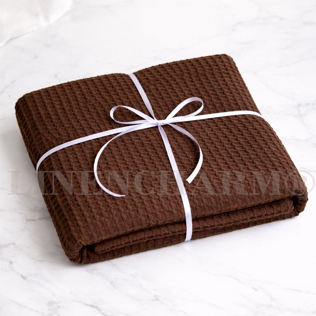 Cotton Waffle XL Bath Towel – Lightweight & Fast-Drying – 100×180 cm