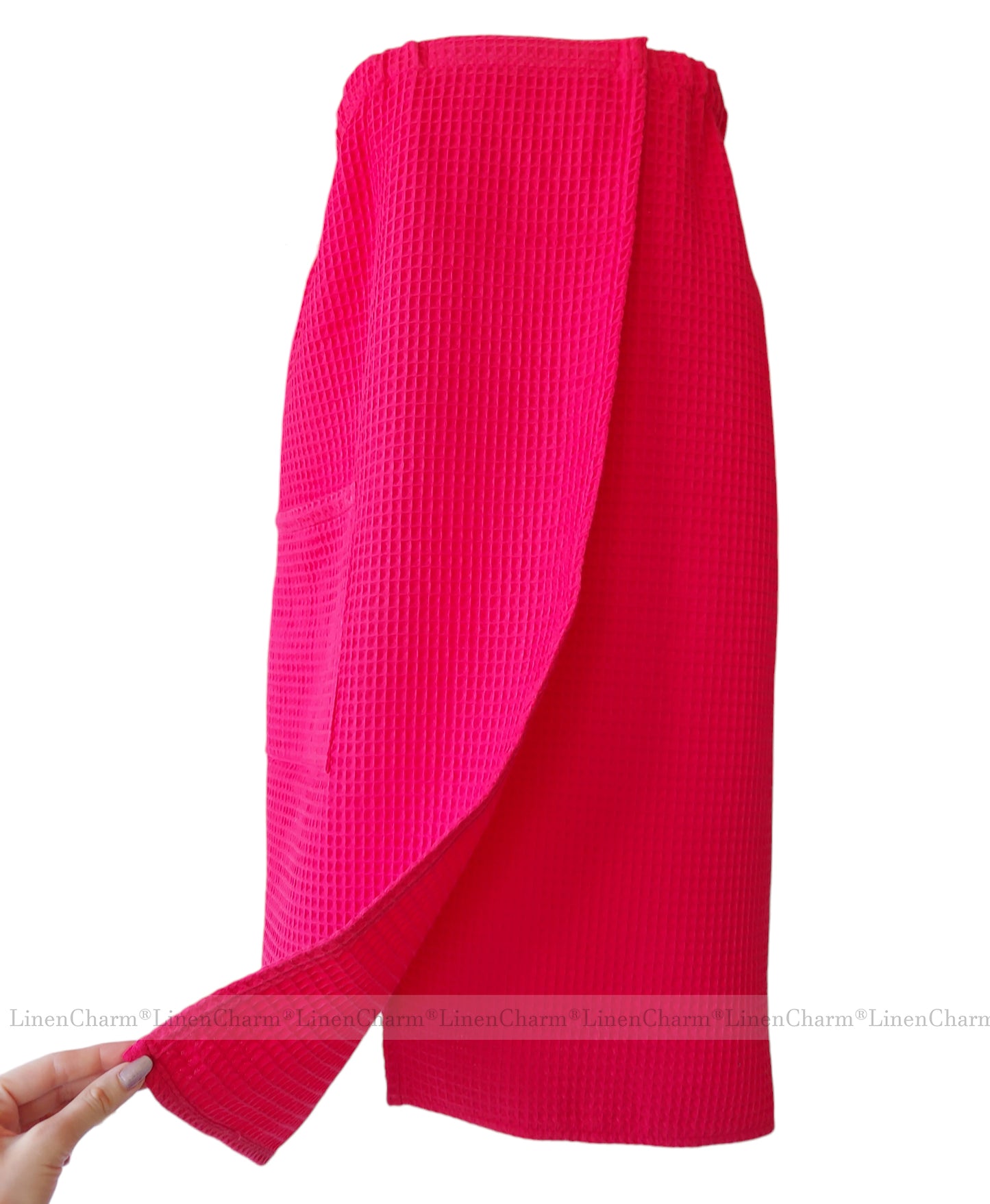 Red Women's Cotton Bath Towel Wrap – Soft, Quick-Dry Spa Towel for Sauna & Pool