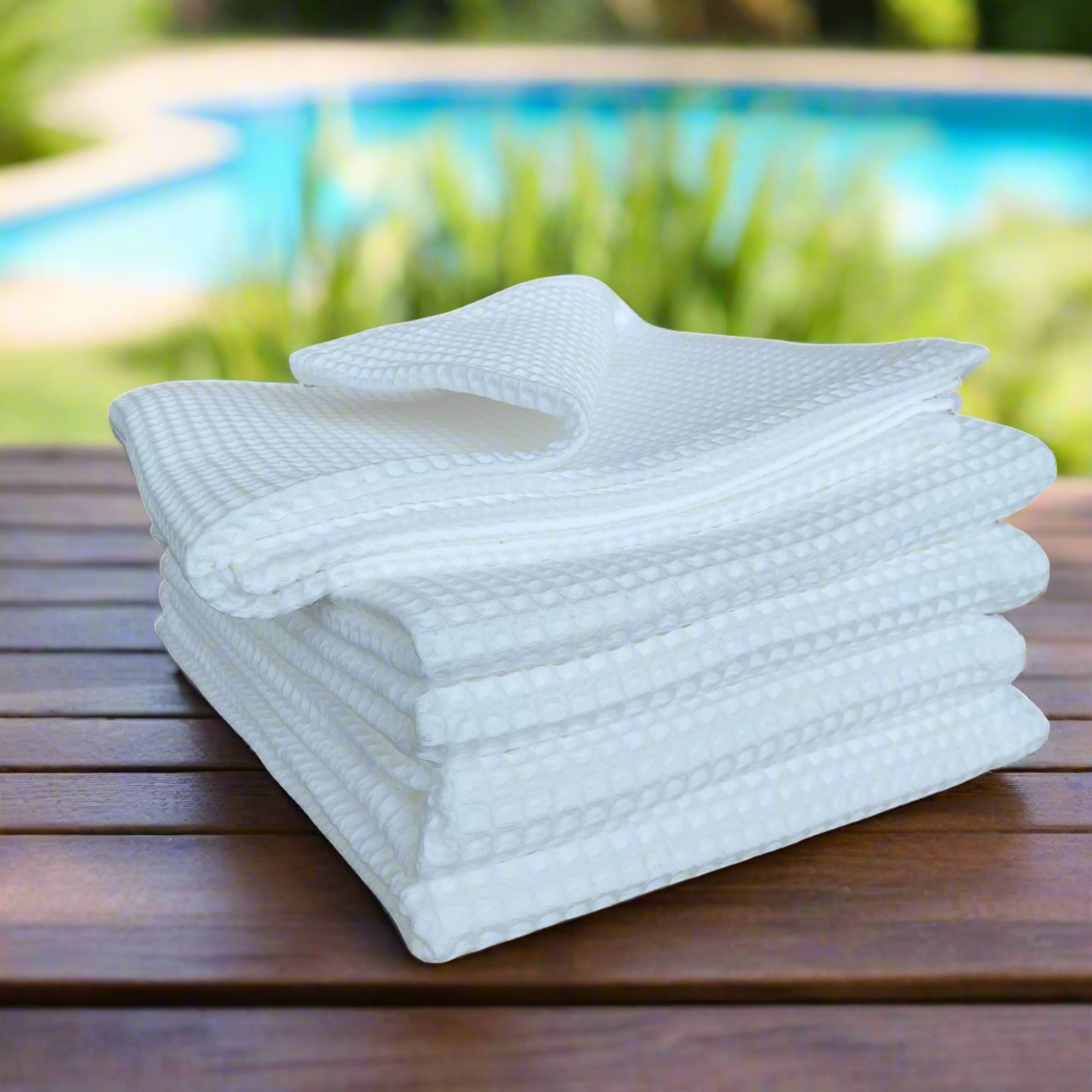 Cotton Waffle Towel – Lightweight Bath & Sauna Towel White (230gsm)