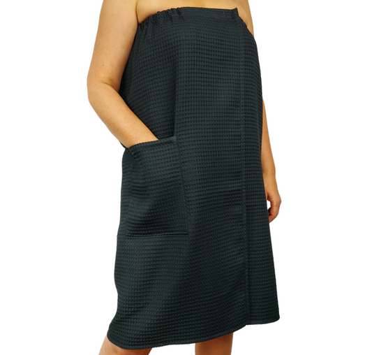 Premium Spa Towel Wrap for Women – Soft Cotton, XS-6XL, Black