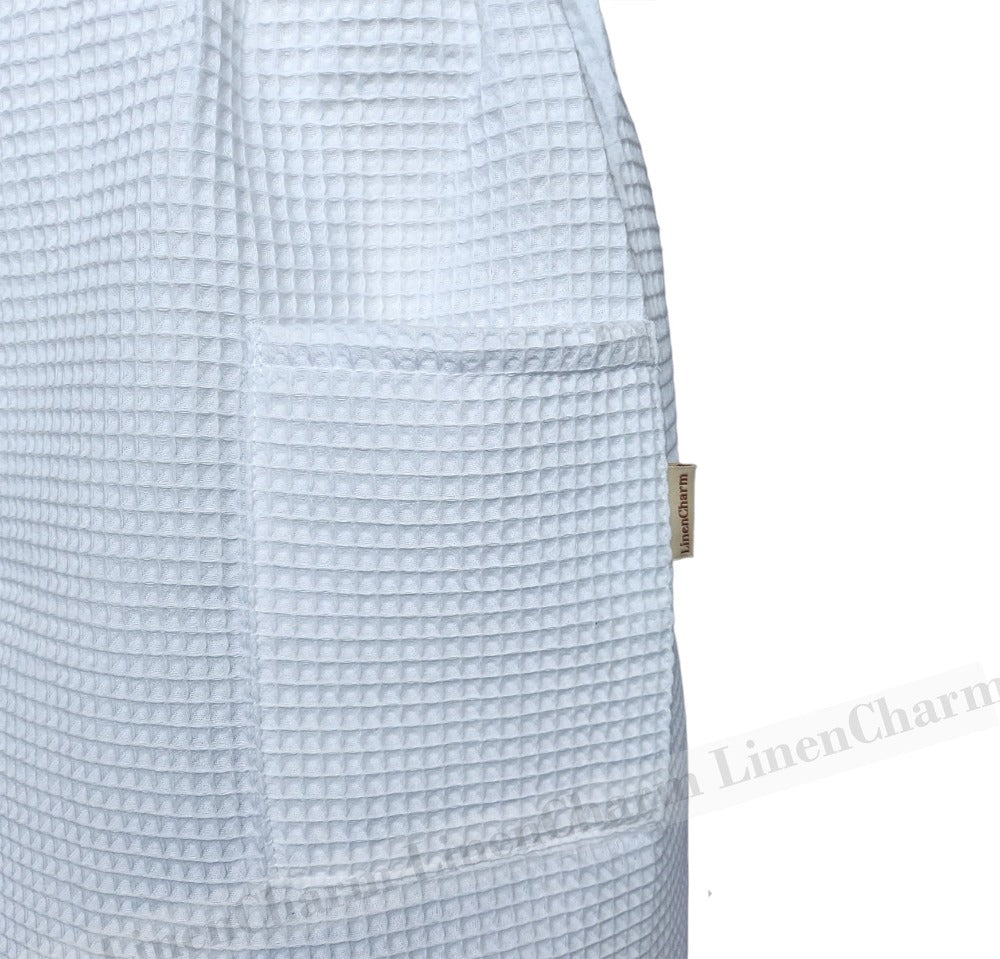 White Cotton Towel Wrap for Men – Perfect for Bath, Sauna, and Pool