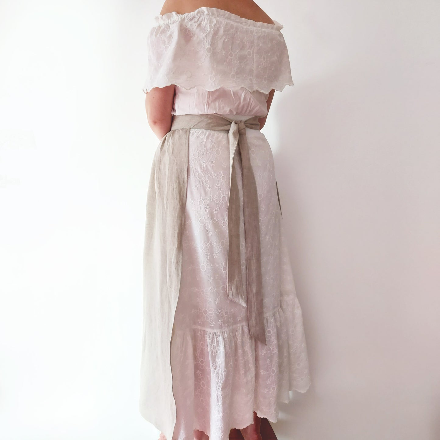 Linen apron skirt, Natural