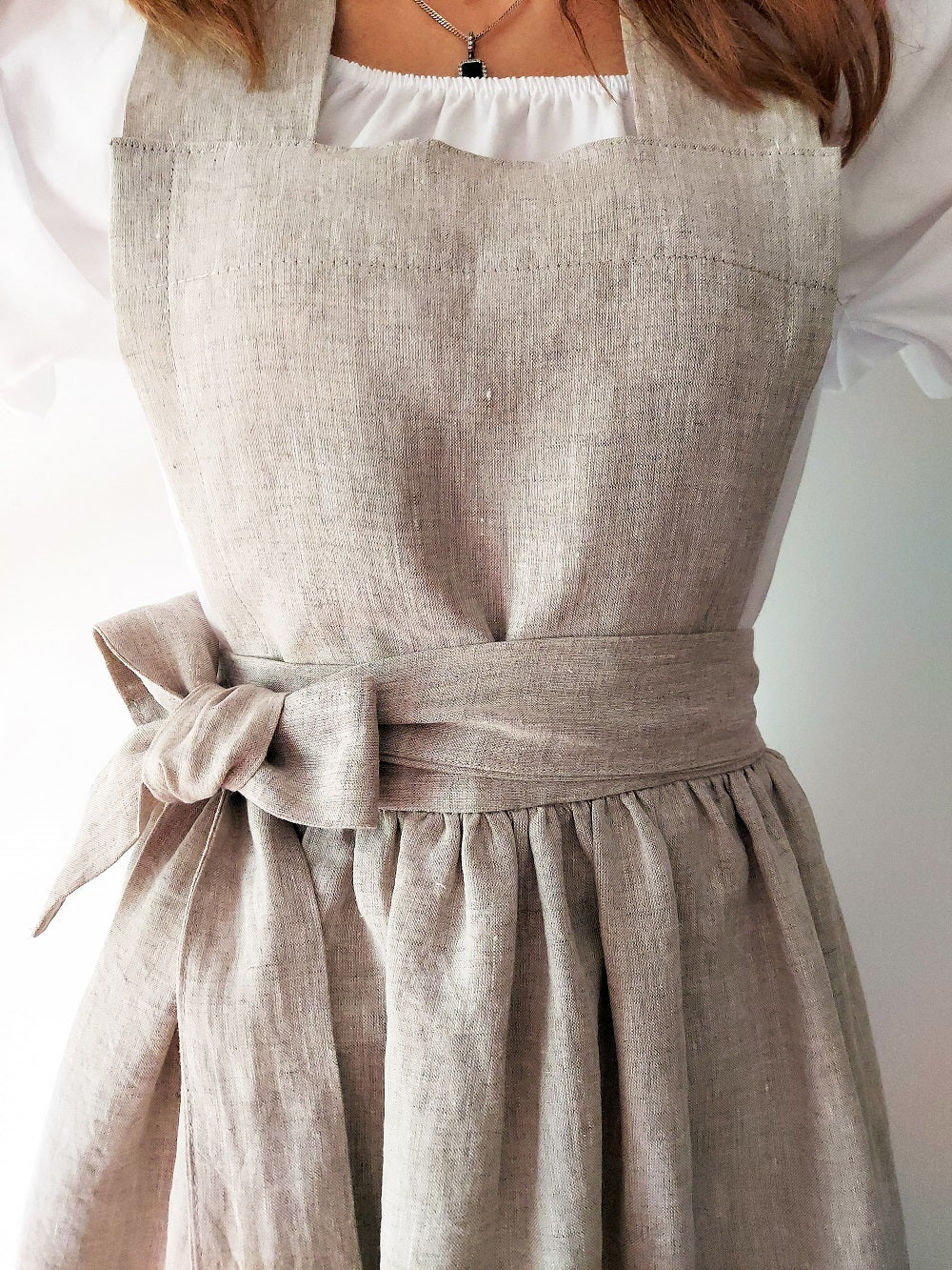 Linen kitchen apron, Women's linen apron, Vintage style apron