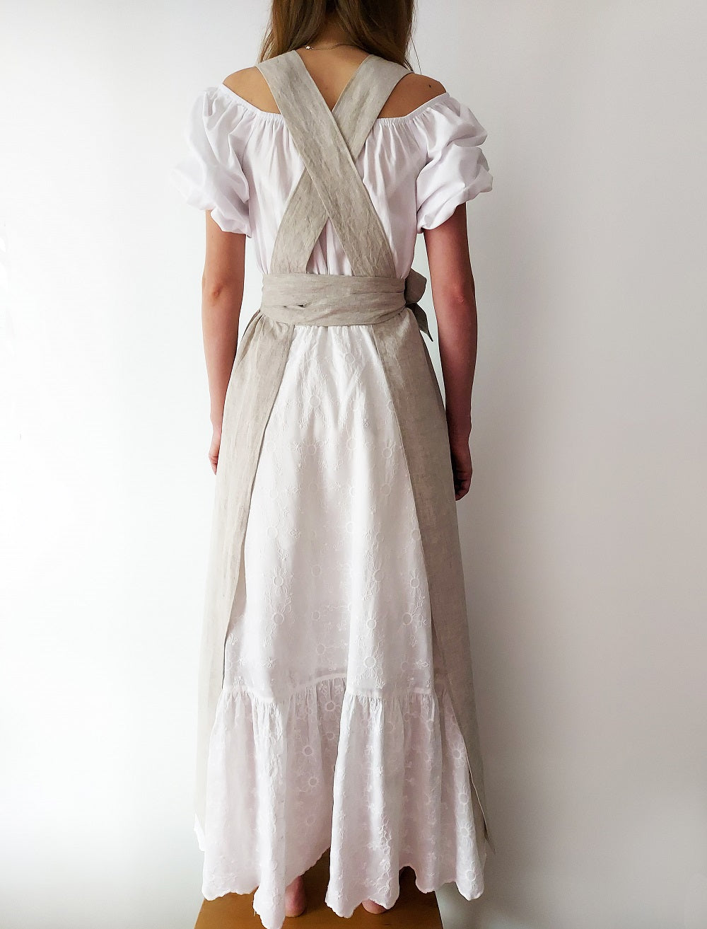 Linen kitchen apron, Women's linen apron, Vintage style apron
