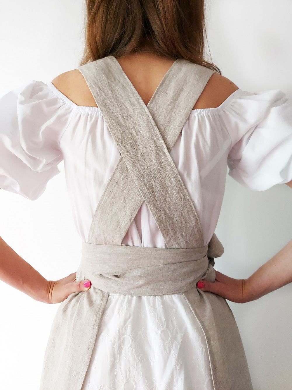 Linen kitchen apron, Women's linen apron, Vintage style apron