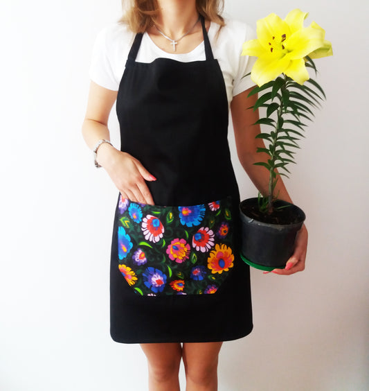 Kitchen Apron, Adjustable Bib Apron, Cooking Kitchen Aprons for Women Men, Apron with Pocket