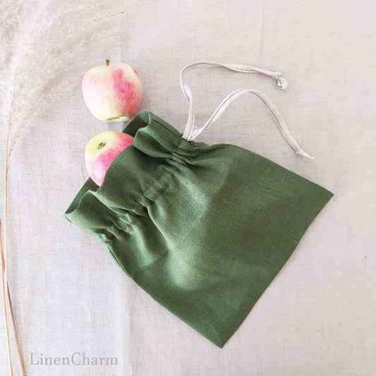 Linen green bag