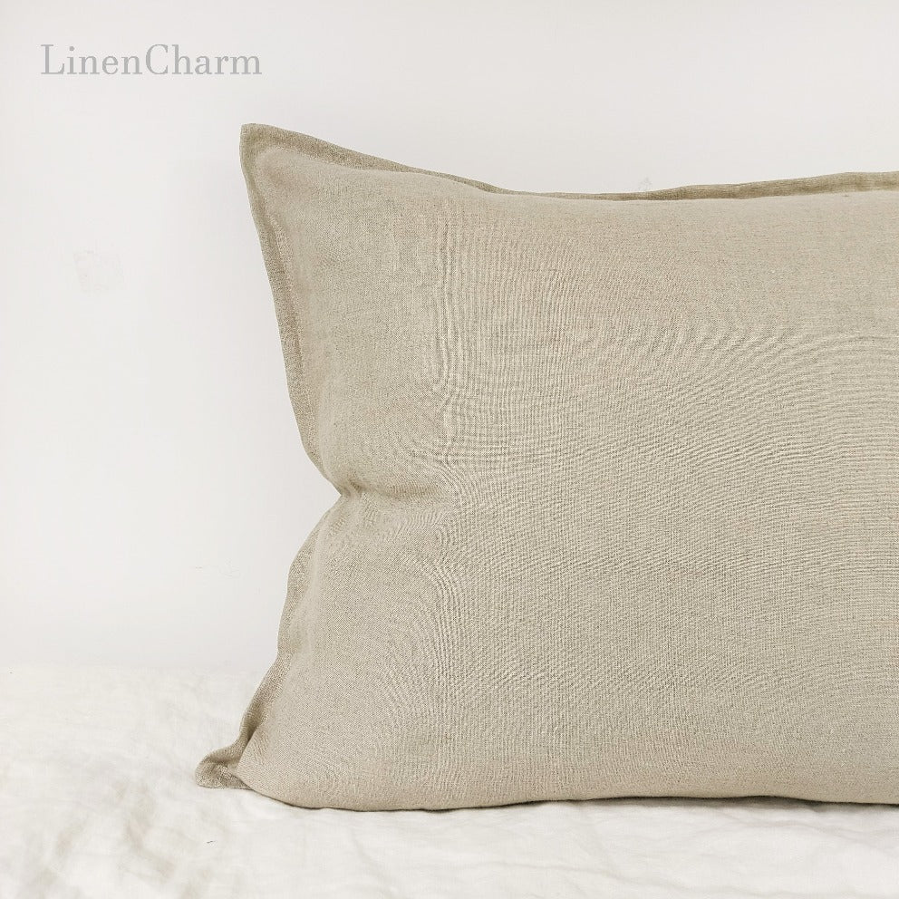 Linen Cushion Cover, Linen pillowcase, Decorative Pillow cover with invisible zipper, Stonewashed linen pillow cover, LinenCharm