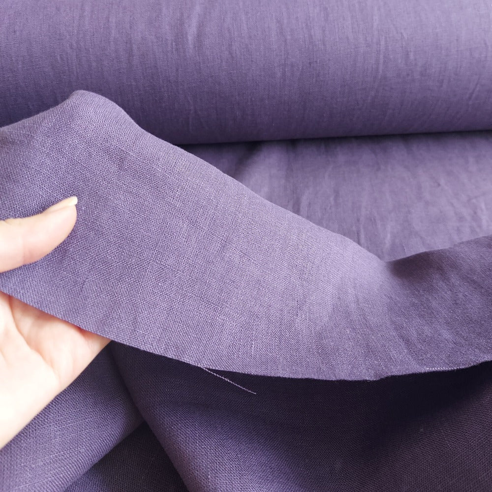 Linen fabric 100% Eggplant Purple