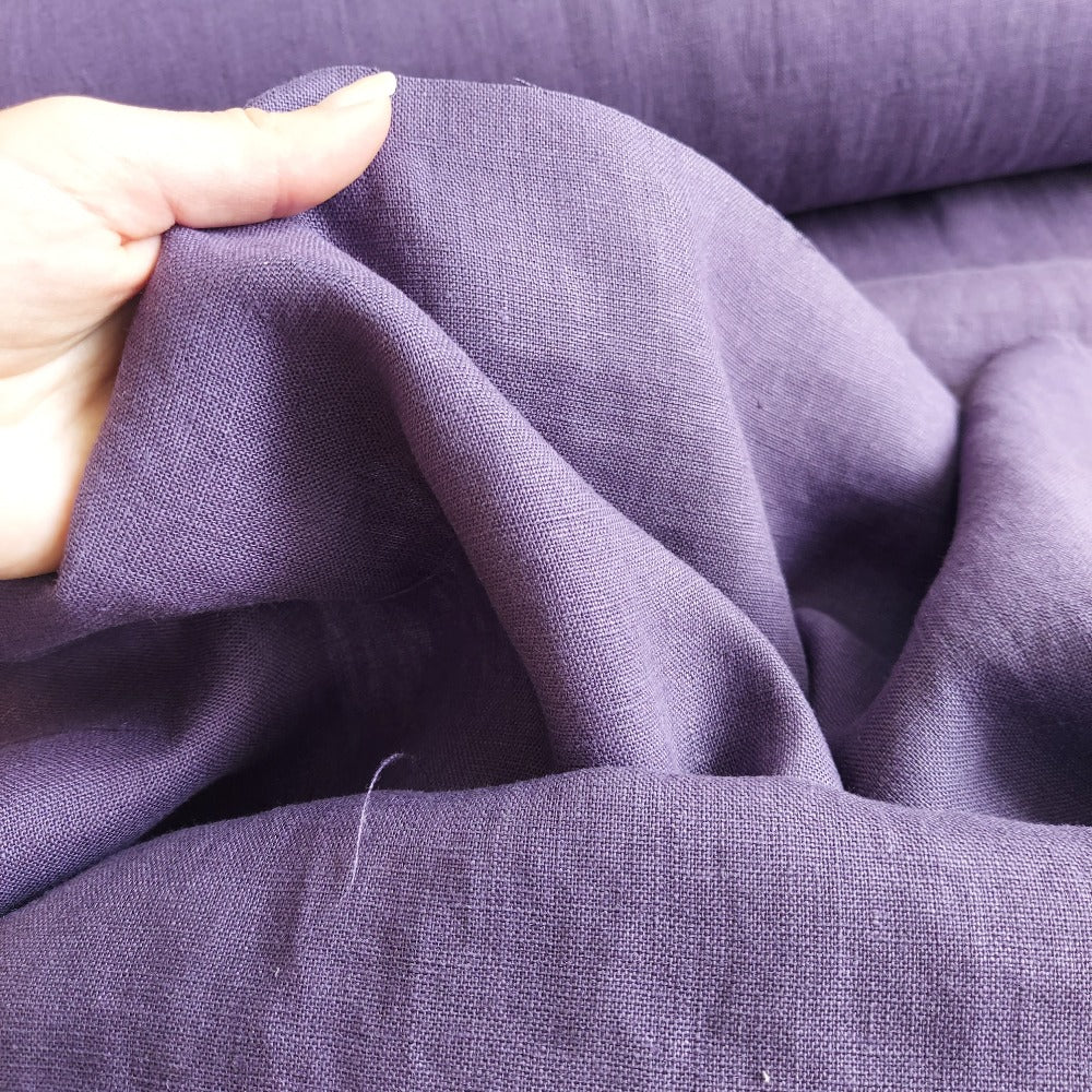 Linen fabric 100% Eggplant Purple