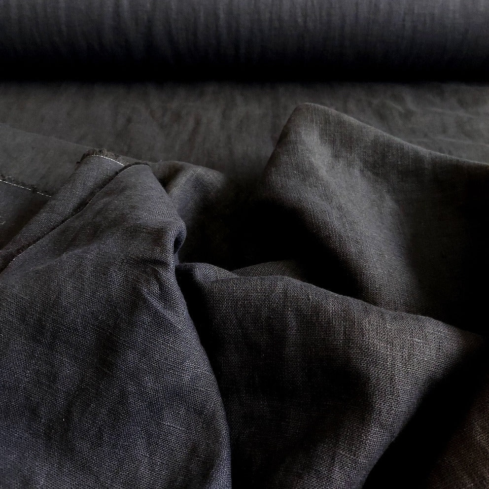 Linen fabric by metre, Soft linen fabric, Black linen fabric