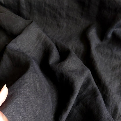 Linen fabric by metre, Soft linen fabric, Black linen fabric