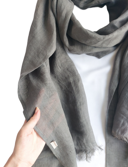 Soft Linen Scarf, Long Scarf, Softened Linen Scarf, Lightweight Linen, Linen Scarves, Pure Linen, Natural Linen Scarf, Unisex Scarf