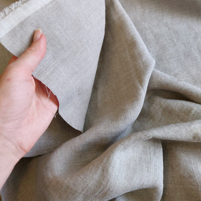 Linen Fabric Stonewashed, Soft Linen Fabric, 170g/m2, 145cm/57", Natural Linen