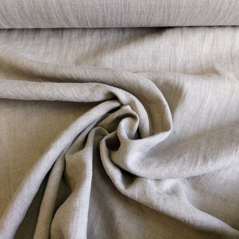 Linen Fabric Stonewashed, Soft Linen Fabric, 170g/m2, 145cm/57", Natural Linen