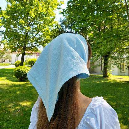 Linen bandana, Linen Headscarf,