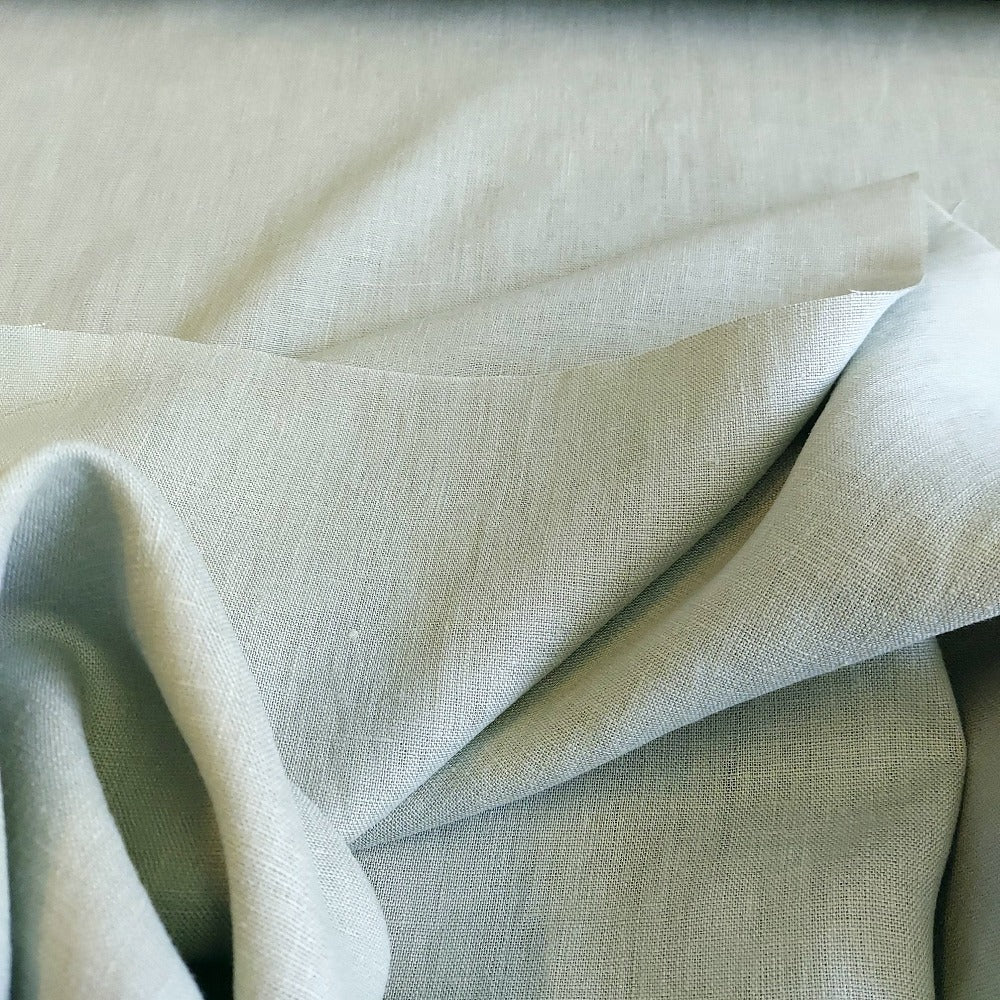 Linen Fabric Stonewashed, Soft Linen Fabric, 205g/m2, 145cm/57", Sage Linen