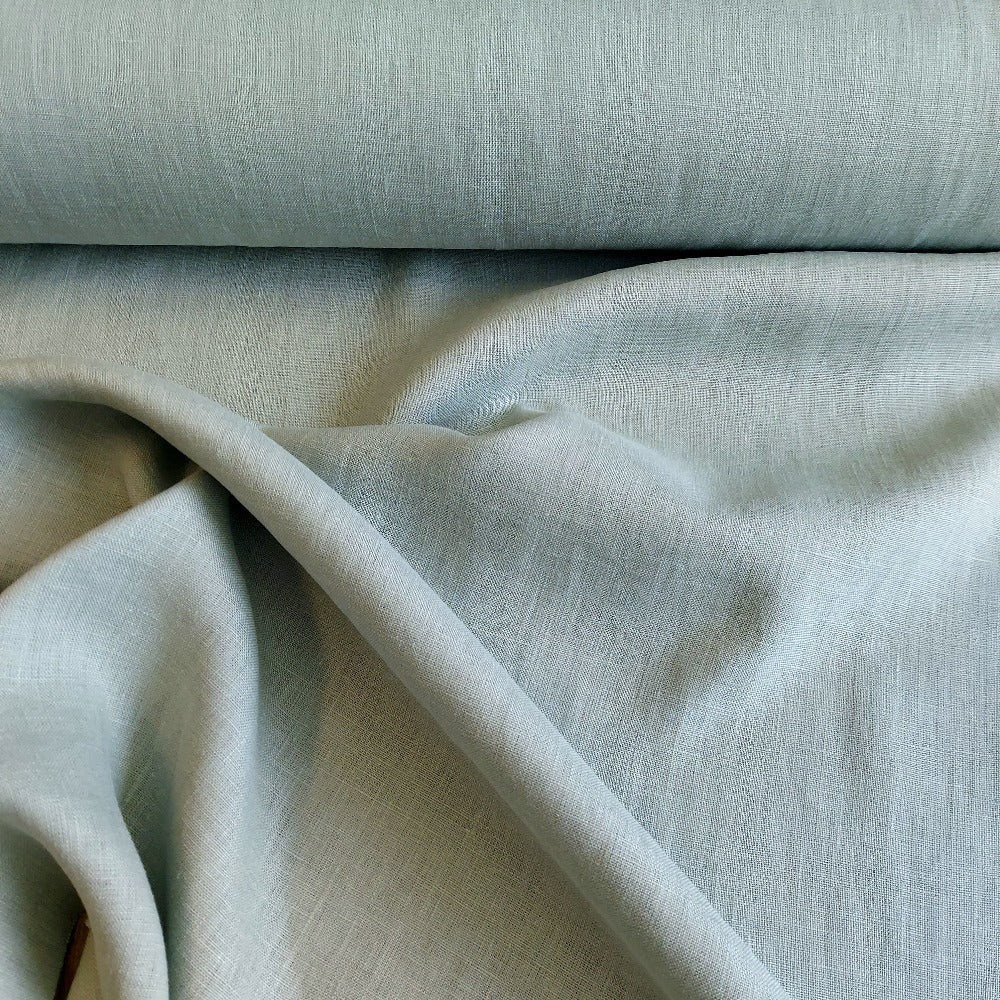 Linen Fabric Stonewashed, Soft Linen Fabric, 205g/m2, 145cm/57", Sage Linen