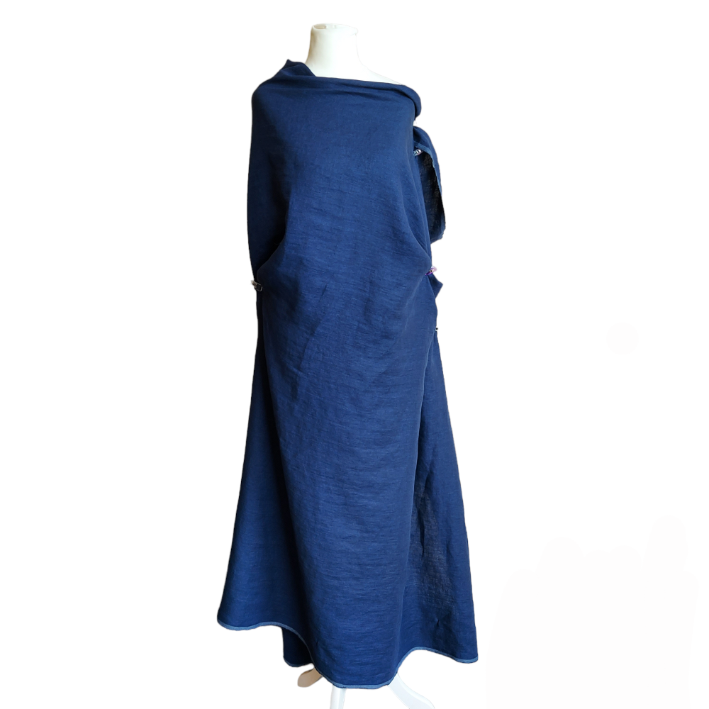 Linen fabric by metre, Soft linen fabric, Navy blue linen fabric, flax, linen material