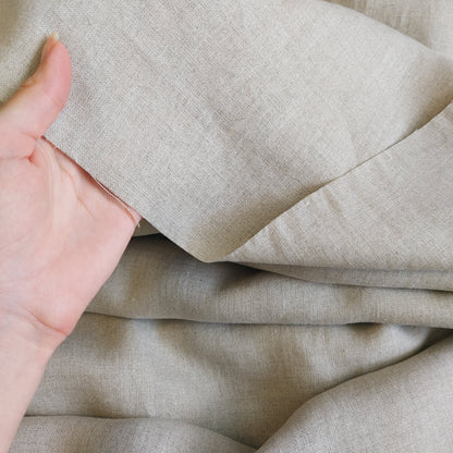 Linen Fabric Stonewashed, Soft Linen Fabric, 205g/m2, 145cm/57", Natural Linen