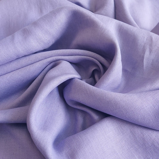 Linen Fabric Stonewashed, Soft Linen Fabric, 205g/m2, 145cm/57", Lavender Linen