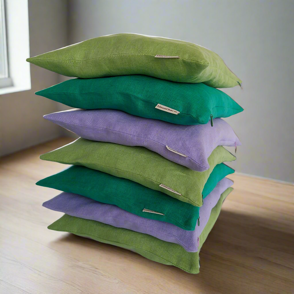 Linen Cushion Cover, Colors, Decorative Pillow Case, Throw Pillow Covers, Hidden Zipper Pillowcase